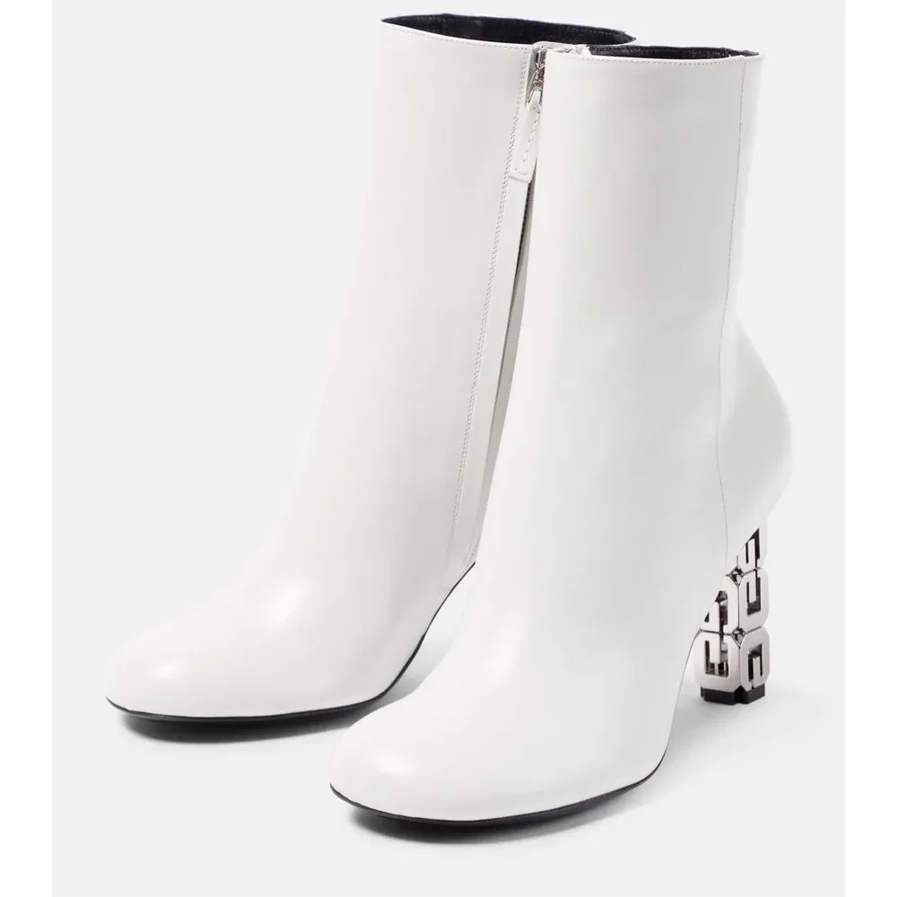 GIVENCHY White G Cube Ankle Boots $1250 - Picture 5 of 12